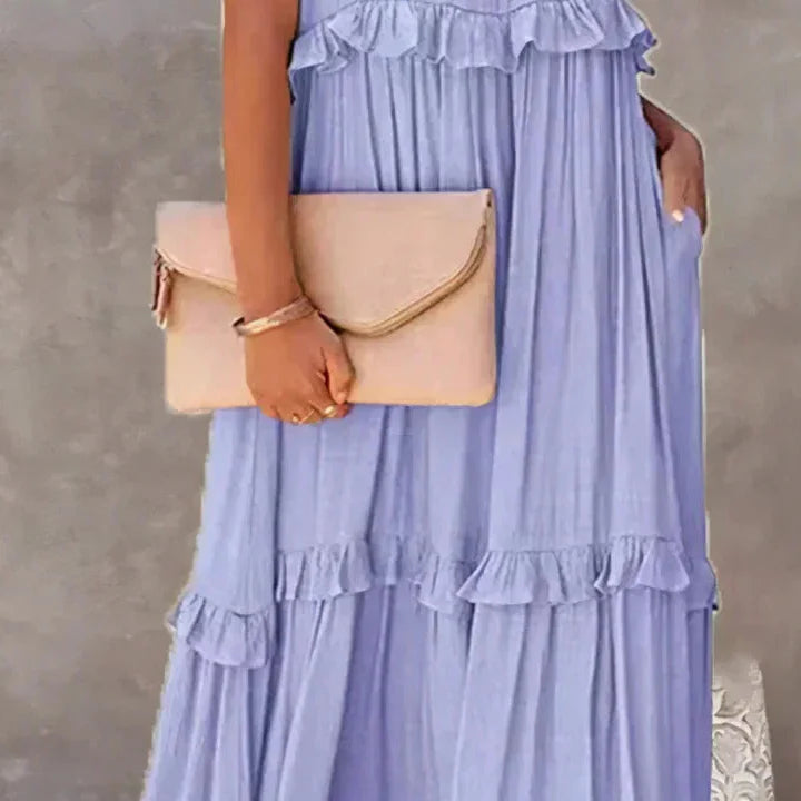 Robyn | Halter Ruffle Maxi Dress