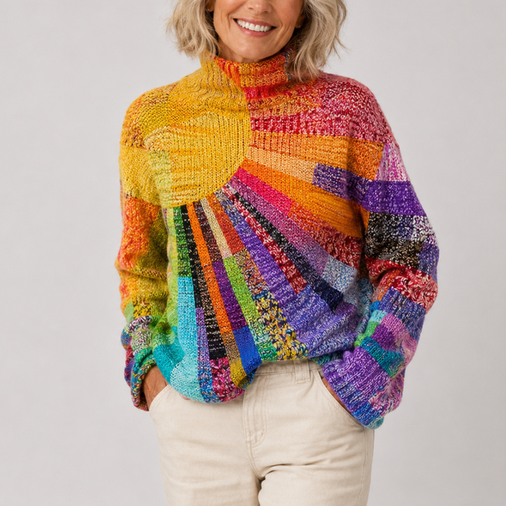 Aurora | Radiant Mosaic Knit Sweater