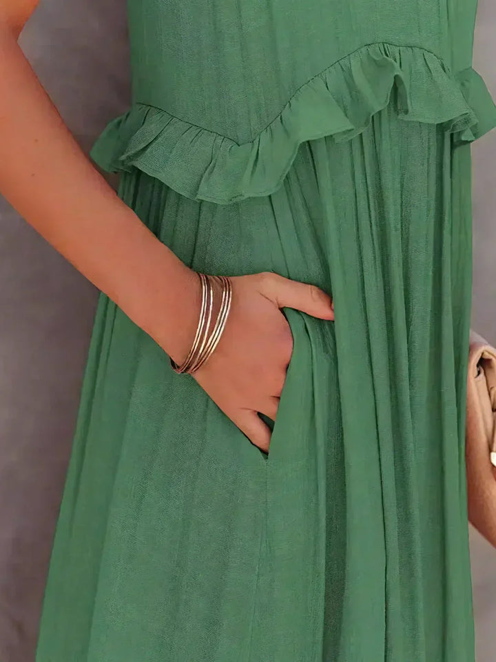 Robyn | Halter Ruffle Maxi Dress