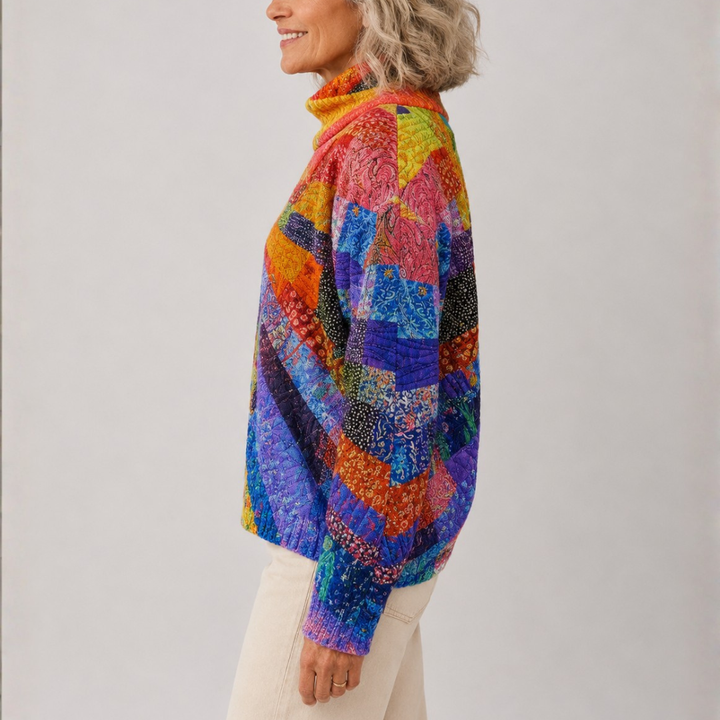 Aurora | Radiant Mosaic Knit Sweater