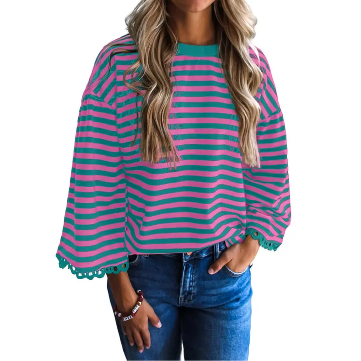 Ann | Lace Trim Sweatshirt