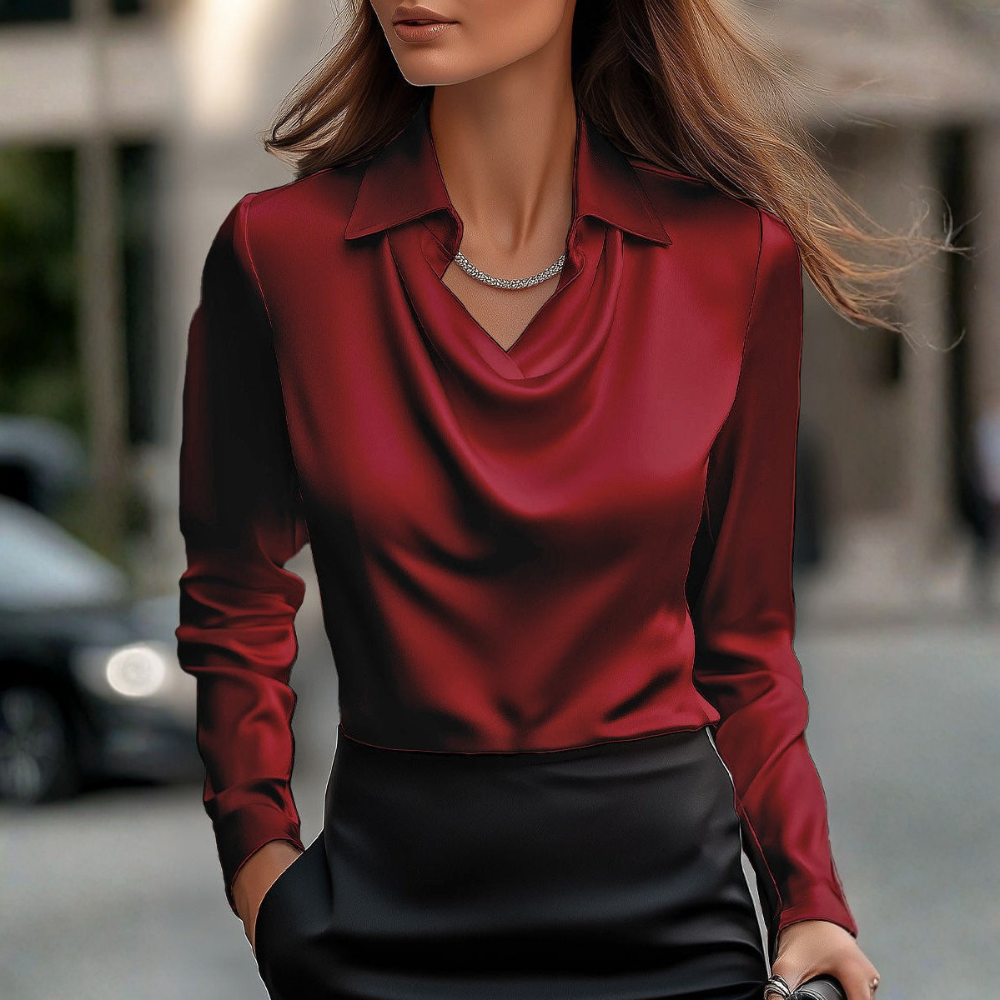 Nadia | Satin Cowl Blouse