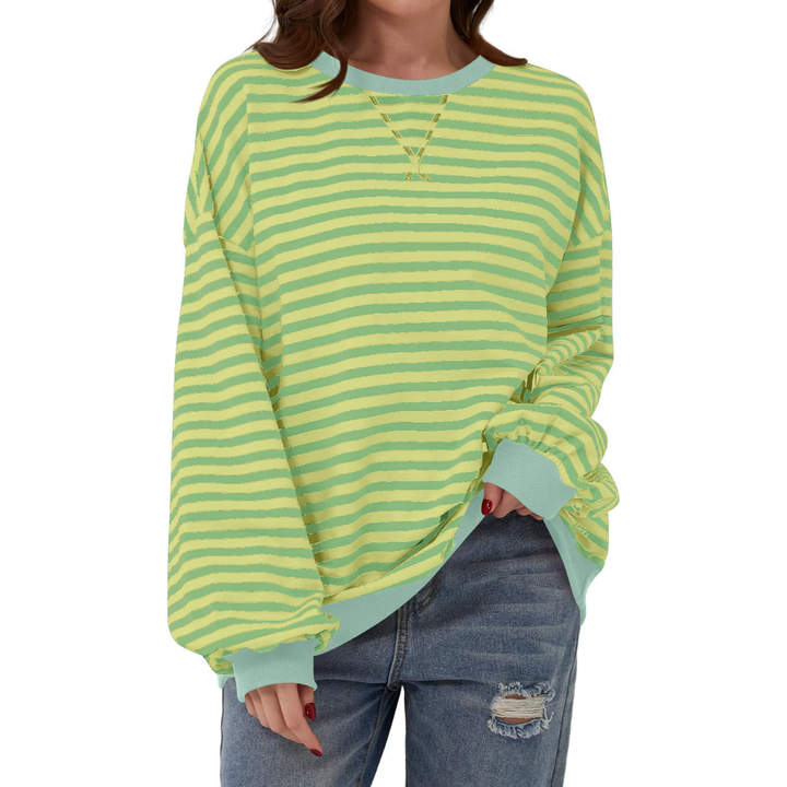 DARLOWE™ – Relaxed Striped Lantern Sleeve Hoodie