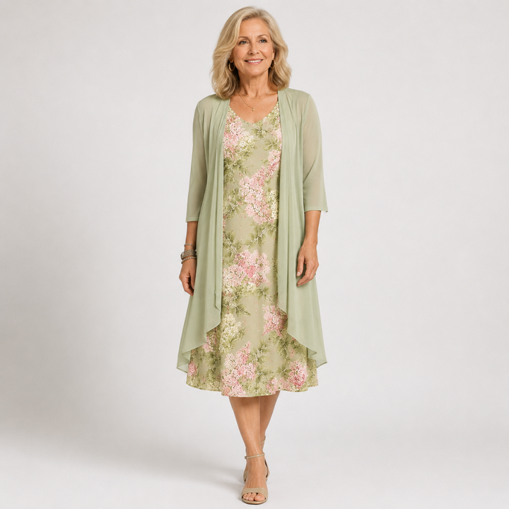 Lilliana | Botanical Garden Layered Midi Dress